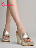 Shoetopia Women'S Heeled Sandal-5 Kids Uk (Girls-Hippo-Golden)-Eu38,Gold,5,B0D4VR8JBP