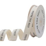 OZXCHIXU You're The Best Cotton Text Ribbon, 5/8 Inch x 10 Yard, Natural Ribbon for Gift Wrapping Crafts Flower Bouquet Party De