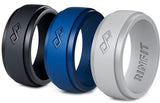 Rinfit Silicone Rings for Men 9mm Wide, 2mm Thick - Mens Rubber Wedding Bands - Infinity Silicone Rings for Him - Patented Desig