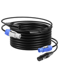 CERRXIAN 9.8 FT PowerCon and DMX Extension Cable, 13AWG AC Power DMX 3Pin XLR Signal Combo Cables for Stage Lighting, Concerts,