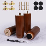 PBUY 6 Inch Heavy Duty Wood Furniture Legs Set of 4, Solid Rubberwood Replacement Wood Feet for Couch, Sofa & Commercial Grade,