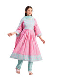Aarika Girls Ethnic Wear Pink Colour Foil Print Rayon Kurti, Pink, 10-11 Years