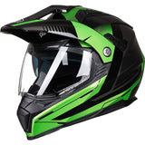 ILM Off Road Motorcycle Dual Sport Helmet Full Face Sun Visor Dirt Bike ATV Motocross Casco DOT Certified Model 606V(Green, L)