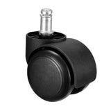 uxcell Office Chair Casters Wheels 2 Inch PU Twin Wheel Universal Standard 11mm Stem Swivel Caster Black, 2 Pcs