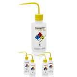 LABINVO 4pcs of Isopropanol Wash Bottles, Vol.500ml (17oz), Narrow Mouth, Self-Venting Safety Wash Bottles, LDPE Material, IN-WBI500