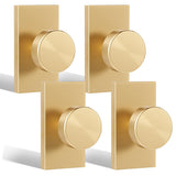 HIEMEY Satin Brass Dummy Door Knobs Interior, Modern Contemporary Round Brushed Gold Brass Dummy Door Handles for Bifold and Clo