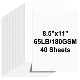 Cardstock 8.5 X 11, 40 Sheets White Card Stock, 65lb/ 180gsm Copy Paper, Cardstock Printer Paper for Art, Drawing, Invitations,