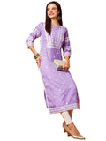 Anni Designer Women'S Cotton Blend Chikankari Embroidered Straight Kurta (Stho-Purple-Tnw_L_Purple_Large),Purple,L