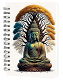 Accuprints Hard Bound Paper Notebook|Compact Size A5 (8.25 X 5.7)|200 Pages, 80 Gsm|Flat Opening Wiro Buddha Diary