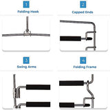 8-Tier Foldable Trouser Hanger, Removable Padded Bars, 8-Pair Capacity, Chrome Finish