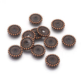 50Pcs 12mm Flat Round Spacer Beads Red Copper Alloy Jewelry Spacers Metal Beads for Charm Bracelet Necklace Jewelry Making Suppl