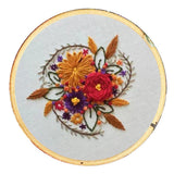 Heavenglow Embroidery Starter Kits With Pattern Diy Cross Stitch Crafts Orange Flower| Embroidery Cloth, Needles, Threads, Cross