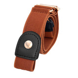 Black Buckle Free Adjustable Women Belt, No Buckle Belt Invisible Elastic Stretch Belt For Jeans Pants (Brown2, Adjustable)
