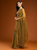 Gosriki Women'S Silk Blend Hand Work Saree With Unstitched Blouse Piece (Ayaat Gold-Gs_Free Size),Gold,,B0DY61WC4Q