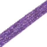 3mm Amethyst Faceted Gemstone Round Loose Beads Strand 15.5-16 DIY Jewelry Making