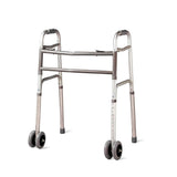 Bariatric Heavy-Duty Folding Walker with Wheels for Seniors, Adults, Extra Wide Front Wheel Walker (2 5-Inch Wheels), and Free 2