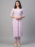Anni Designer Women'S Calf Length Printed Straight Kurta With Pant Pack Of 2 (Combo-Sachi-Mukh_Multicolor_Small),Multicolour,S,,,