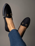 Shoetopia Golden Metal Buckle Detailed Black Bellies-Eu39,Black,6,B0BZPZH473