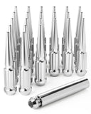 Orion Motor Tech 14x1.5 Lug Nuts Chrome 24 Piece, M14x1.5 Spike Lug Nuts Wheel Accessories Compatible with Chevy Ram Ford and GM