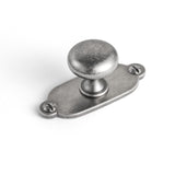 Goo-Ki Antique Sliver Zinc Alloy Cabinet Knob with Backplate - Single Hole Center Cabinet Pull Hardware for Bedroom, Kitchen, 6