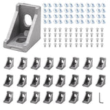 Seekliny 24pcs 2020 Corner Bracket 2020 Aluminum Extrusion Hardware T-Slotted Accessories V-Slot with Screws for 8020 Aluminum P