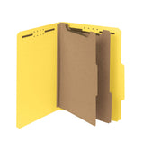 Smead 100% Recycled Pressboard Classification File Folder, 2 Dividers, 2 Expansion, Letter Size, Yellow, 10 per Box (14064)
