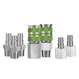 Flexzilla Pro High Flow Coupler & Plug Kit, 1/4 Body, 3/8 NPT, 7Piece A53657FZ