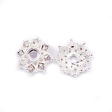 Malahill Cubic Zircon Paved Bead caps for Jewelry Making 20 Pieces 11mm Silver