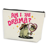 Funny Western Frog Makeup Bag Cute Frog Stuff Cosmetic Bag Frog Gifts for Women Girls Best Friends Mom Daughter Sisters Vintage
