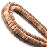 Tashidelek 1 Strand Natural Stone 3 * 6MM Gemstone Tube Rondell Spacer Loose Stone Beads (105-110PCS) Red Network