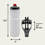 Schwinn Translucent Sport Water Bottle And Bottle Holder Combo, 26 Oz Or 750 Ml, Bpa-Free Squeeze Sport Bottle With Ounce Marker
