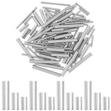 DICOSMETIC 300Pcs 6 Sizes Long Noodle Tube Beads Straight Tube Beads Macrame Spacer Bead 10/15/25mm Metal Bugle Loose Spacer Bea
