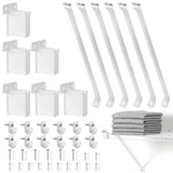 Innconee 24 Pcs 12 Inch Support Brackets Kit Include 6 Brackets 12 Wire Shelf Clips 6 Shelf End Bracket with Anchors and Pins Su