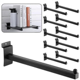 Hicarer 10 Pieces Slat Wall Faceout, 12 Inch Metal Square Straight Arm Hooks, Slatwall Hooks and Hangers Slatwall Accessories fo
