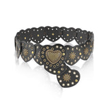 Elesuncdou Black Belt For Women, Y2K Accessories For Punk And Retro Style, Versatile Waist Chain For Music Festivals And Parties