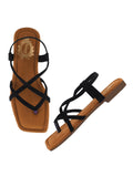 Shoetopia Casual Black Flat Sandals For Women & Girls /Eu41,Black,8,B0DDJKPRMX
