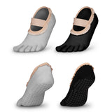 Anchor, Women Anti Slip Cute Frilled Five Finger Fitness Socks | NonSkid Socks For Yoga, Gym, Pilates, Barre, Dance & Workout |