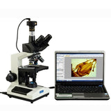 OMAX - M837ZL-C100U 40X-2500X Full Size Lab Digital Trinocular Compound LED Microscope with 10MP USB Camera and 3D Mechanical St