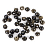 AD Beads Natural Gemstone 8mm Round Loose Beads Big Hole 2.5mm Sized 40pcs (Black Obsidian)