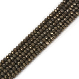 6mm Pyrite Faceted Rondelle Loose Beads Jewelry Making DIY Bead 16 Inch