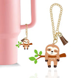 Ldntly Sloth Stanley Cup Accessories,Stanley Charms for Handle Water Bottle Charms Tumbler Keychain Sloth Gifts for Women Her Mo