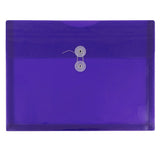 JAM PAPER Plastic Envelopes with Button & String Tie Closure - Letter Booklet - 9 3/4 x 13 - Purple - 12/Pack