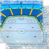 Scrapbook Customs Hockey Winter Adventure (38735) 12 inch x 12 inch DoubleSided Scrapbook Paper 1 Sheet