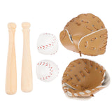 SHINEOFI 2 Sets Miniature Baseball Bats Gloves Kit Simulation Baseball Model Toys Mini Sports Baseball Bat Glove and Ball Set fo