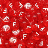 200PCS Letter Beads 4x7mm Acrylic Colorful Transparent Letter F Beads for Jewelry Making Bracelet