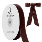 JaoZuyard Brown Velvet Ribbon 5/8 X 10 Yards Velvet Ribbon Brown for Gift Wrapping Christmas Valentines Halloween Decoration Cra