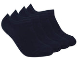 Fabdon Men & Women Solid Low Cut Loafer Sock (Black) Pack Of 4 Pair (Free Size)