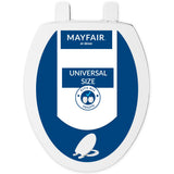 Mayfair Universal Size Slow Close Toilet Seat, Durable Plastic, Fits Round & Elongated Toilets, White