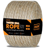 STIXON Twisted Sisal Rope 50 X 1/4 Sisal Twine Multipurpose Rope for Cat Scratcher, DIY Projects, Gardening, Arts & Craft