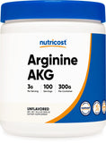 Nutricost Arginine AKG Powder 300 Grams (AAKG) 3G Per Serving & 100 Servings Pure Arginine Alpha Ketoglutarate
